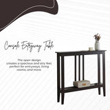 Kings Brand Furniture Narrow Console Table with Storage – Rectangular Entryway & Behind Sofa Table, Wood Accent Hallway Table for Foyer or Living Room, Espresso Kings Brand Furniture
