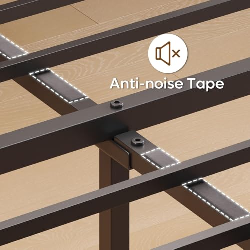 Bestier Queen Size LED Platform Bed Frame with Headboard, Storage, and Charging Station Bestier