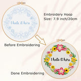 Nuberlic Floral Embroidery Kit for Beginners Cross Stitch Kits- Complete Starter Set with Hoop, Pre-Printed Fabric, Threads & Needles