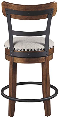 Signature Design by Ashley Valebeck Rustic Farmhouse 24.5” Counter Height Swivel Bar Stool, Brown Signature Design by Ashley