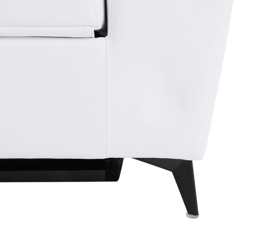 BlackJack Furniture Ferrara Top Grain Italian Leather Power Reclining Sofa Chair with USB Ports to Charge Devices, Adjustable Multi-Position Headrests, Wall Hugger Design, 41.3" W, White Blackjack Furniture