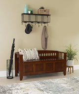Linon Walnut Split Seat Storage Bench for Foyers and Mudrooms Linon