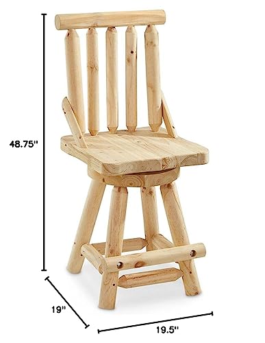 CASTLECREEK Log Swivel Stool, 300-lb. Capacity 29 CASTLECREEK