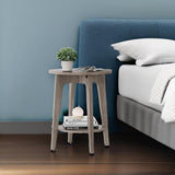 VASAGLE Side Table, Small Round End Table with Lower Shelf, Nightstand for Small Spaces, Living Room, Bedroom, Greige ULET283T02 VASAGLE