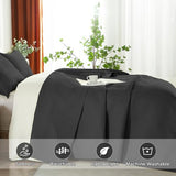 WURUIBO King/Cal King Quilt Set Black,Ultrasonic Embossed Bedspread, Lightweight Microfiber Coverlet, Modern Thin Bedding Set for All Season, 3 Piece(1 Quilt,2 Pillow Shams) WURUIBO