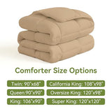 L LOVSOUL Down Alternative Comforter King Size Duvet Insert,All Season Duvet Insert with Corner Tabs,Khaki Comforter King 106x90Inches L LOVSOUL