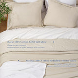 David's Home Cotton Muslin Comforter Set King Size, Soft Lightweight Breathable Cozy Skin-Friendly, 3PCS Linen Like Gauze Bedding with Pillow Shams, Aesthetics Home Decor & Giftable, Natural David's Home