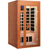 X-Vcak 1-2 Person Infrared Sauna, Dry Heat Sauna with Red Light Therapy, Bluetooth, Radio, 7-Color Therapy Light for Home, Indoor, Gym, Wellness Center, 36″ x 36″ x 73″ X-Vcak