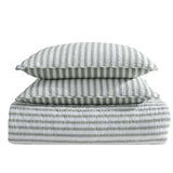 Stone Cottage - Twin Quilt Set, Reversible Cotton Bedding with Matching Shams, Striped Ideal Bedding Set (Willow Way Green, Twin) Stone Cottage
