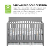 Oxford Baby Harper 4-in-1 Convertible Crib, Dove Gray, GreenGuard Gold Certified Oxford Baby