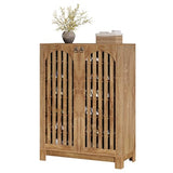 Tribesigns Shoe Cabinet with Slatted Doors, 6-Tier Entryway Shoe Storage Rack Organizer with Adjustable Shelves for Living Room, Bedroom, Oak Tribesigns