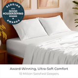 Mellanni Full Sheets Set - 4 PC Iconic Collection Bedding - Hotel Luxury, Extra Soft, Cooling Bed Sheets - Wrinkle, Fade, Stain Resistant (Full, White) Mellanni