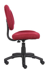 BOSS Office Products Perfect Posture Delux Fabric Task Chair Without Arms in Burgundy (B315-BY) BOSS