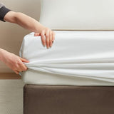 Maple&Stone Twin Fitted Sheet Only - Bulk Pack of 6 Bottom Sheets - Premium Soft & Breathable, Brushed Microfiber Fabric for Twin Size （White） Maple&Stone