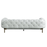 Acme Ragle Sofa in Vintage White Top Grain Leather Acme