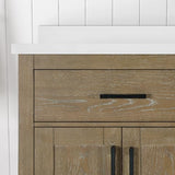 OVE Decors Bailey 72 in. W x 22 in. D x 34.5 in. H Bath Vanity in Driftwood Oak with White Engineered Quartz Top OVE Decors
