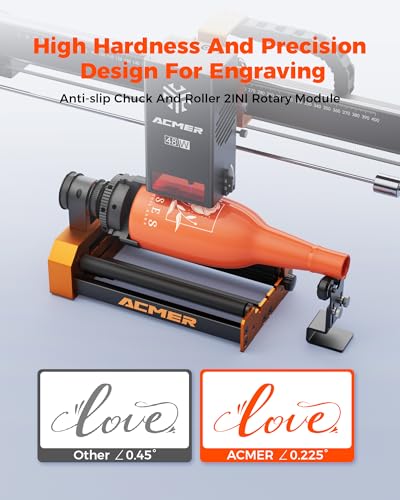 ACMER M4 Laser Rotary Roller, 360° Y-Axis Rotary Attachment for Laser Engraver, 3–150mm Adjustable Engraving Space, for Cylindrical Objects, Rings, Compatible with Most Laser Engravers ACMER