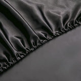 P Pothuiny Satin Fitted Sheet Twin XL Size, 1 Single Fitted Sheet Only, Extra Soft Deep Pocket Bottom Bed Sheets Mattress Cover Fits 12" to 16", Wrinkle Free, Fully Elasticized (Black) P Pothuiny