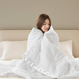 Madison Park Windom Down Alternative Blanket, Premium 3M Scotchgard Moisture Wicking Treatment, Lightweight and Soft Bed Cover For All Season, Satin Trim, White King Madison Park