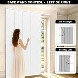 Lazblinds Adjustable Blackout Vertical Blinds for Sliding Doors, Extendable Track (45 3/4'' - 82 5/8'' W), Trimmable Panels Up to 96” H for Room Divider & Patio Door, White Blackout LazBlinds