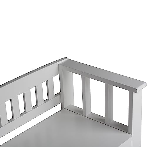 SIMPLIHOME Acadian Entryway Storage Bench - 48 inch Wide Solid Wood Hallway Seat in White, Transitional Bench for Entryway or Living Room with Lift-Up Lid and Spacious Storage SIMPLIHOME