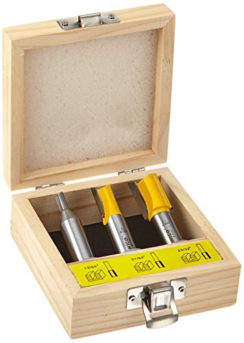 YONICO Router Bits Set Dado Straight Bit Undersize Plywood 3 Bit 1/2-Inch Shank 14323 Yonico