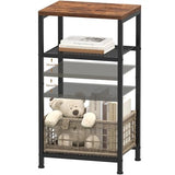 Heybly Small Side Table, 29.1" Tall End Table with Adjustable Shelf, Telephone Table, Nightstand, Accent Table Stand, Small Entryway Table, Bedroom,Living Room, Office,Bathroom, Rustic Brown,HET003SR1 Heybly
