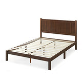 Zinus Adrian King Size Rustic Wood Platform Bed with Headboard – No Box Spring Needed Zinus