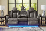 Signature Design by Ashley Fyne-Dyme Contemporary Power Reclining Sofa with USB Charging Ports and Adjustable Headrest, Brown Signature Design by Ashley