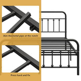 Vengarus Metal Bed Frame,Full Size Bed Frame with Headboard,Structurally Stable, Heavy Duty Steel Slat Supported,Under Bed Storage,No Box Spring Needed,14 Inch,Black Vengarus
