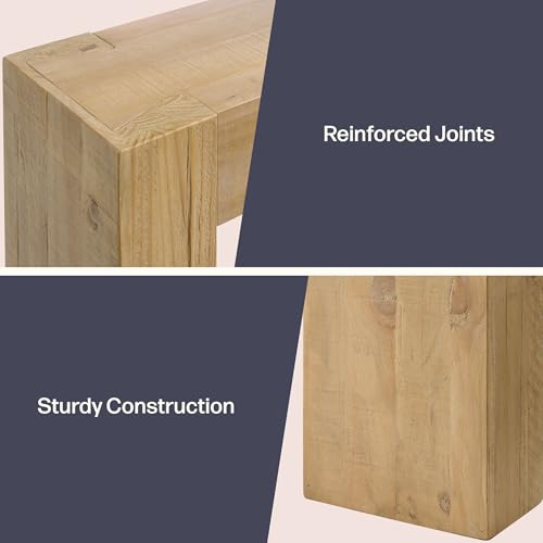Alaterre Furniture Stockyard Solid Wood Console Table - 36 Inch Modern Farmhouse Small Entryway Table - Easy Assembly Living Room Furniture for Behind the Couch, Entryway, or Hallway (Light Oak) Alaterre Furniture