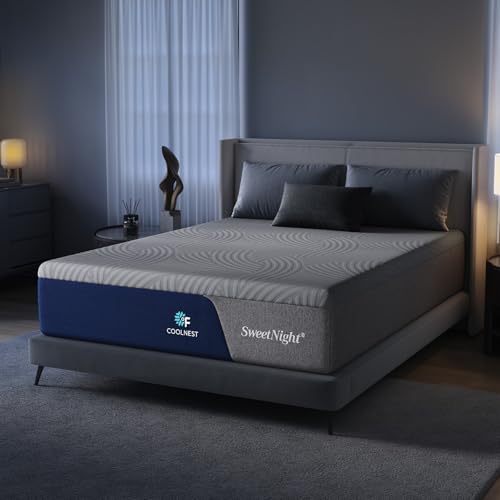 Sweetnight 16 Inch Queen Size Mattress, Cooling Gel Queen Size Foam Mattress for Cool Night Sleep, 5-Zone Ergo Support for Pressure Relief, Medium Firm, CertiPUR-US Certified Sweetnight