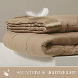 Madison Park Windom Down Alternative Blanket, Premium 3M Scotchgard Moisture Wicking Treatment, Lightweight and Soft Bed Cover For All Season, Satin Trim, Brown Twin Madison Park
