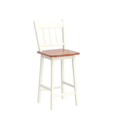 COSTWAY 24.5 Inch Ergonomic White Bar Stools Set of 4 with 360° Swivel & Footrest COSTWAY