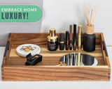 Decorative Serving Tray with Black Handles - Premium Acacia Wood Grain - Impress Your Guests with This Ottoman Tray, Serve Breakfast in Bed, Organize & Declutter - 13 x17 inch by Comfify Comfify