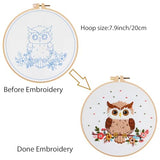 Louise Maelys Owl Embroidery Kits for Beginners with Floral Pattern,Adults Starter Cross Stitch Kit DIY Needlepoint