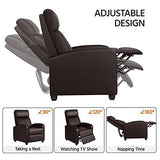 Yaheetech Padded Seat Recliner Chair Set of 2 Single Sofa Recliner Home Theater Seating PU Leather Upholstered Reclining Chair Brown Yaheetech