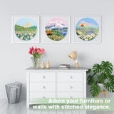 RidaaFri Embroidery Kit for Beginner, Set of 3 Floral Mount Sunshine Pattern DIY Kits for Adults & Starter, Hand Embroidery Practice Set with Step-by-Step Video Tutorial, Includes Hoop, Needles, Floss
