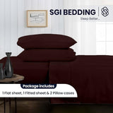 SGI bedding 600 Thread Count 4 Piece 100% Egyptian Cotton Queen Size Sheets Set, 15" Deep Pocket Sheet Set, Premium, Breathable, Soft and Hotel-Quality Luxury Sheets - Chocolate SGI bedding