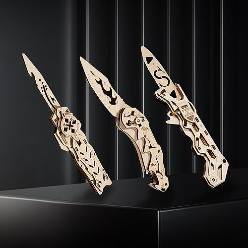 3D Wooden Puzzle Unique Wooden Military Knife Puzzle Kits - 3 Iconic Model Gifts for Game and Puzzle Fans Ages 12+, Ideal Gifts for Game Lovers (Modern) - WoodArtSupply