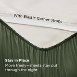 Bedsure Deep Pocket King Sheet Set - 6 Piece, Prewashed Ultra-Soft King Size Sheets Set, Fits Mattresses Up to 18 Inches Thick, Breathable & Secure Fit, Hotel Luxury Bedding, Olive Green Bedsure