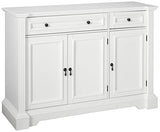 Kings Brand Furniture White Finish Wood Buffet Breakfront Cabinet Console Table With Storage, Drawers, Shelves Kings Brand Furniture
