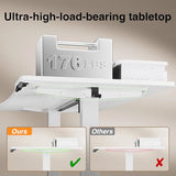 Veken 47.2"×27.6" Home Office Standing Desk with Monitor Riser, Adjustable Computer Desk with Drawers, Ergonomic Desk for Work, Study, Gaming, Crafting, White Veken