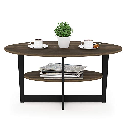 Furinno Coffee Table, 1-Pack, Columbia Walnut/Black Furinno