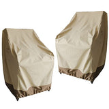 Vanteriam Outdoor High Back Chair Cover, Heavy Duty Waterproof Patio Swivel Chair Covers - Fade Resistant Patio Standard Dining Chair Cover 2 Pack - 26W x 28D x 37.5H inch Beige & Brown Vanteriam