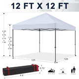 COOSHADE Durable Easy Pop Up Canopy Tent 12x12Ft (Silver White) COOSHADE