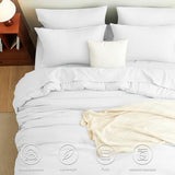 CozyLux King Comforter Set White, 7 Pieces Bed in a Bag Soft Bedding Comforter Set with Sheets, All Season Boho 7PC Bed Sets with Comforter, Fitted Sheets, Flat Sheets, Pillow Shams and Pillowcases CozyLux
