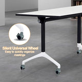 Conference Table, Mobile Training Table with Silent Wheels, Modern Flip Top Foldable Conference Room Table,Rolling Meeting Tables,Seminar Conference Tables for Office, Meeting Room (6pack) VORDERRY