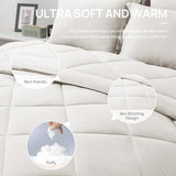 Love's cabin Twin Comforter Set Off White, 5 Pieces Twin Bed in a Bag, All Season Bedding Sets with 1 Comforter, 1 Flat Sheet, 1 Fitted Sheet, 1 Pillowcase and 1 Pillow Sham Love's cabin