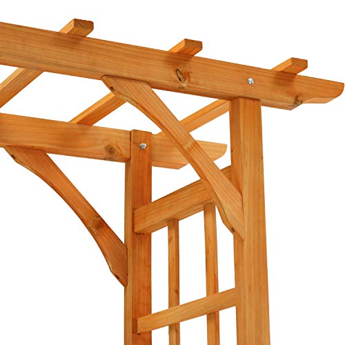 Sunnydaze 78-Inch Wooden Garden Arbor Walkway Wedding Arch - Durable Wood with Weather-Resistant Wood Finish Sunnydaze